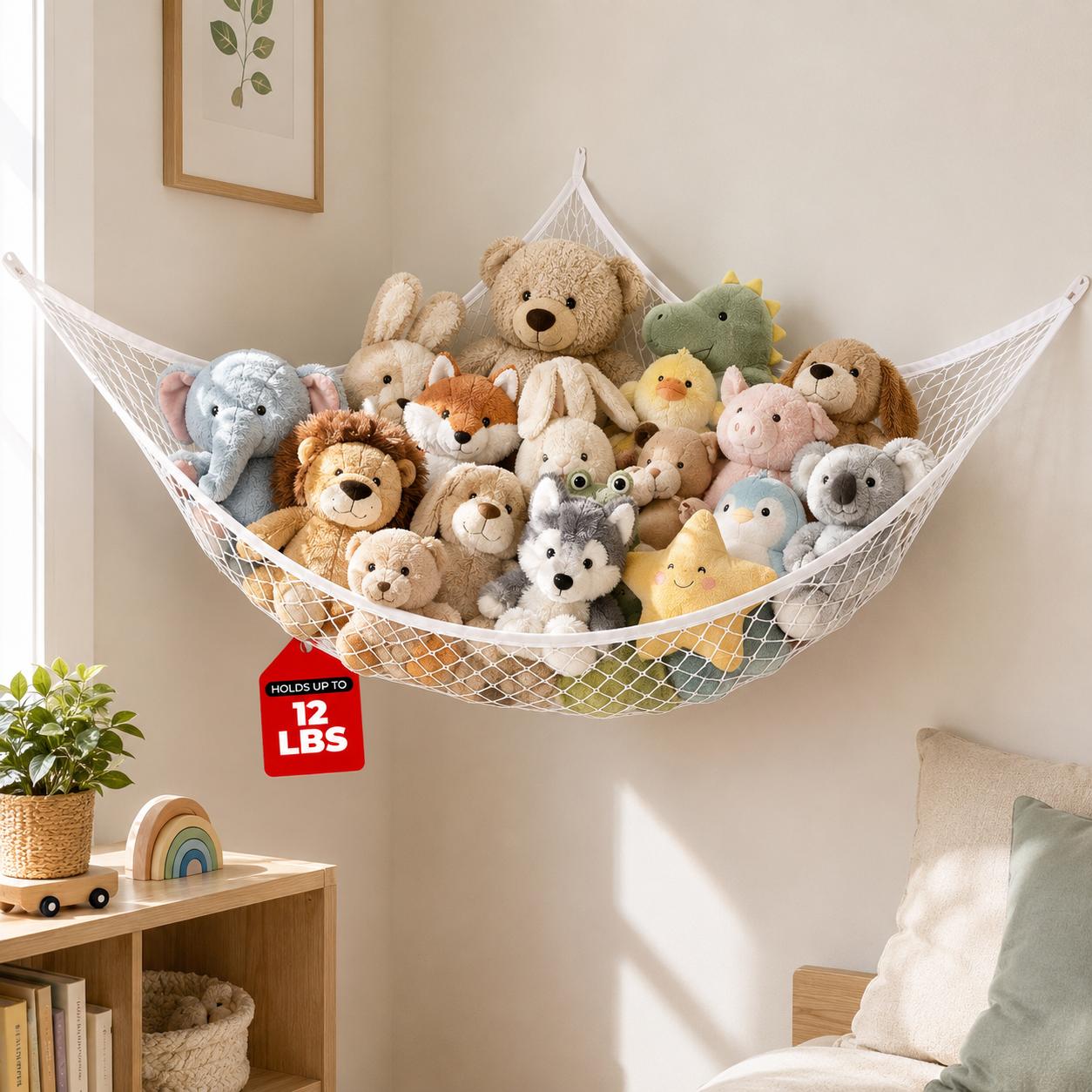 Kids Toys Kids Toys - Сетчатый подвесной органайзер для игрушек, большой,
